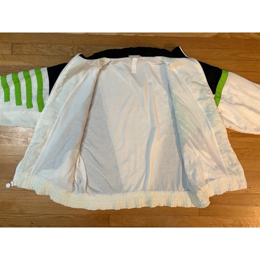 Vintage 90s Adidas EQT Windbreaker Jacket XL Black Green White Colorblock